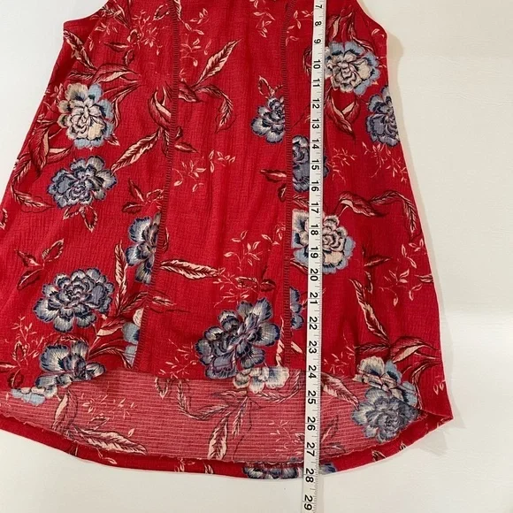 Knox Rose Women's Tank Top Size XS Boho Blouse Red/Blue Floral Sleeveless - Picture 6 of 7